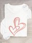 Heart/Cordate Crew Neck Casual T-Shirt