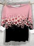 Jersey Casual Floral Loose T-Shirt