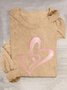 Heart/Cordate Crew Neck Casual T-Shirt