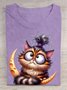 Casual Cotton Cat Loose T-Shirt