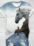 Horse and Hedgehog Printed Casual T-shirt