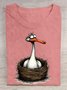 Animal Crew Neck Casual Cotton T-Shirt