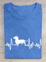 Loose Crew Neck Abstract Casual T-Shirt