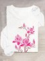 Cotton-Blend Loose Crew Neck Casual T-Shirt