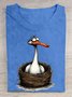 Animal Crew Neck Casual Cotton T-Shirt
