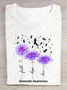 Women's Faith Hope Love Alzheimer's Awareness Print Cotton T-Shirt