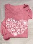 Casual Heart/Cordate Floral T-Shirt