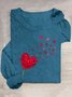 Heart/Cordate Loose Casual T-Shirt