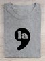 Crew Neck Text Letters Casual T-Shirt