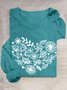 Casual Heart/Cordate Floral T-Shirt