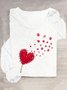 Heart/Cordate Loose Casual T-Shirt