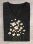 Floral Cotton-Blend Casual T-Shirt