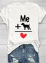 Dog Text letter printed round neck T-shirt