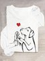 Dog Cotton-Blend Loose Casual T-Shirt