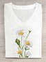 Knitted Floral Casual T-Shirt