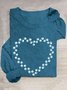 Heart shaped Cat Claw Printed Casual T-shirt