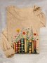 Cotton-Blend Loose Floral Casual T-Shirt