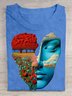 Cotton Casual Face Landscape Print Crew Neck T-Shirt