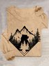 Scenery Loose Casual Cotton-Blend T-Shirt