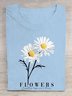 Text Letters Daisy Loose Casual T-Shirt