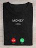 Text letter printed round neck short sleeved T-shirt