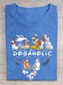 Crew Neck Animal Letter Pattern Casual Loose T-Shirt