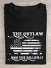 Women's The Outlaw and The Hillbilly Print  Cotton T-shirt