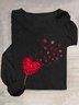 Heart/Cordate Loose Casual T-Shirt