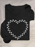 Heart shaped Cat Claw Printed Casual T-shirt